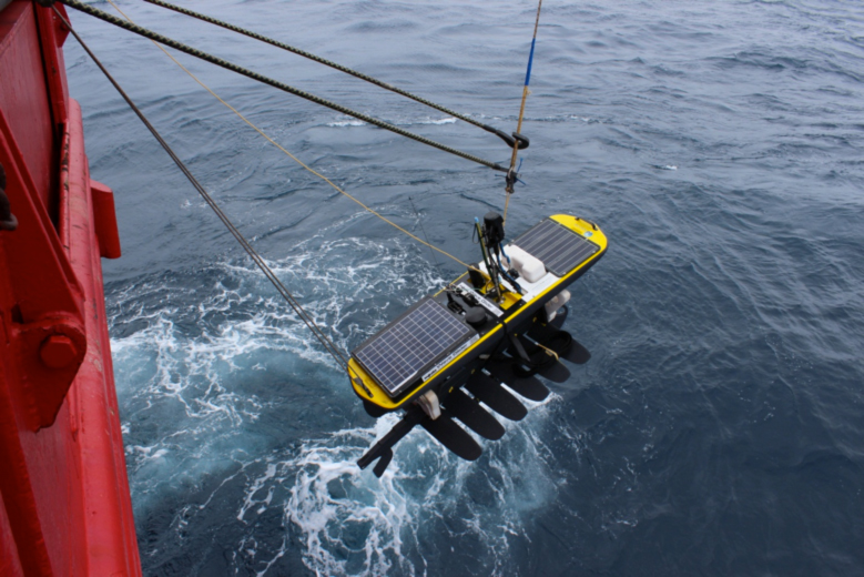 A Wave Glider is deployed into the Southern Ocean - a first for science and robotics engineering. This glider experiment lasted 4.5 months where both Seagliders and Wave Gliders were used to sample the spring to summer physics and gas fluxes in the Subantarctic region.