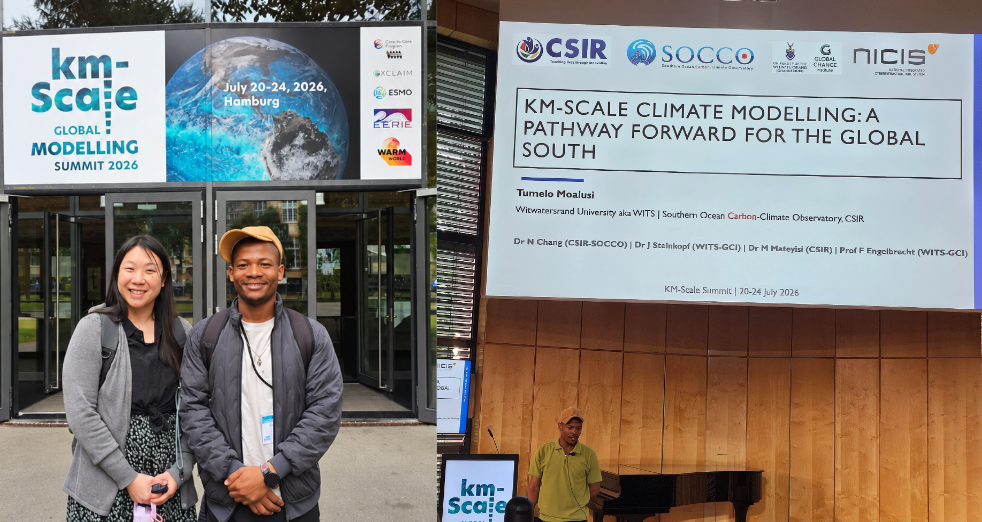 Nicolette and Tumelo at the km-Scale Summit